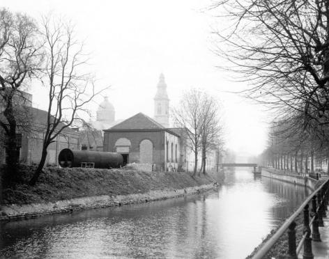 Zicht op de Schelde en het oud Sint-Pieterskwartier (Collectie Universiteitsarchief Gent).