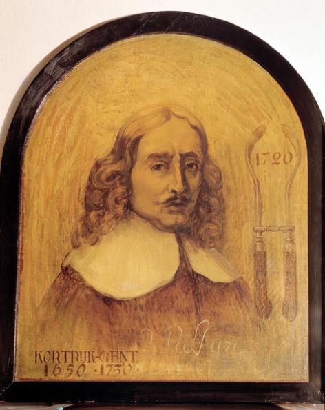 Schilderij van Jan Palfyn, de uitvinder van de verlostang, in het Museum voor de Geschiedenis van de Geneeskunde (Collectie Universiteitsarchief Gent).