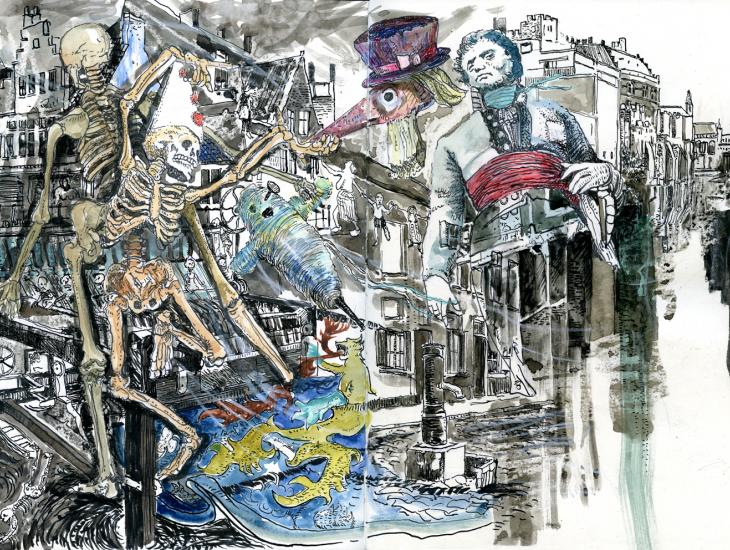 Jo Clauwaert, 'Gent en Cholera', 2020 (mixed media), © Jo Clauwaert