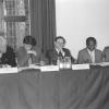 V.l.n.r. Eugène Verhellen, Marc Verlot, Diederik Mangeleer, Ngo Kabuta en Balangangadhara Rao tijdens een werkbezoek van koning Albert II in februari 1997 (foto Hilde Christiaens, collectie Universiteitsarchief Gent, FA_097_017).