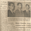 Het bodemkundige onderzoek van de Gentse geologen (v.l.n.r.) Jacques Laruelle, Paul De Paepe en Georges Stoops op de Galápagoseilanden kreeg ook in de Ecuaduoriaanse pers de nodige aandacht ('El Comercio', 02.06.1962).  