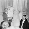 Geograaf Frans Snacken (3de r.), samen met geoloog René Tavernier (2de l.) in 1967 tijdens de inhuldiging van de nieuwe huisvesting van het Seminarie voor Regionale Aardrijkskunde in de Coupure 273 (foto uit privé-archief Marc Antrop).