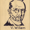 Herinneringsportret uit 1967 van bioloog Victor Willem (1866-1952), gemaakt n.a.v. de viering van 150 jaar Universiteit Gent (© UGent, collectie Universiteitsbibliotheek).