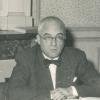 Charles Verlinden tijdens faculteitsvergadering Letteren en Wijsbegeerte,1958