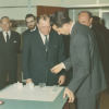 Willy Dekeyser (m.) in 1967 bij het bezoek van koning Boudewijn (r.) aan 'zijn' 