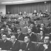 Publiek in auditorium E tijdens de Feestdagen van De Brug begin jaren 1960 (Collectie Universiteitsarchief Gent).