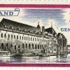 Afbeelding van de Leievleugel van Het Pand op een postzegel uitgegeven in 1964 om de kosten van de restauratie te bekostigen (Collectie Universteitsarchief Gent).