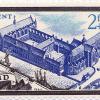 Afbeelding van Het Pand op een postzegel uitgegeven in 1964 om de kosten van de restauratie te bekostigen (Collectie Universiteitsarchief Gent).