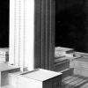 Maquette van de Boekentoren volgens het eerste ontwerp uit 1934 (Collectie Universiteitsarchief Gent).