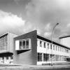 Het nieuwe gebouw voor het Hoger Instituut voor Lichamelijke Opvoeding bij de ingebruikname in 1960 (Collectie Universiteitsarchief Gent - foto Fotokina).