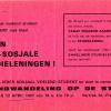 Pamflet uit 1967 dat oproept tot actie tegen de &#039;anti-sosjale studieleningen&#039; (Collectie Universiteitsarchief Gent).