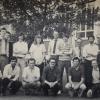 De onderzoeksgroep van professor Maurits Vandewalle (midden, met das) in het begin van de jaren 1980 (privé-archief Pierre De Clercq).
